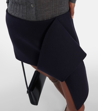 Prada Cloth Wool And Cashmere Miniskirt In Blue