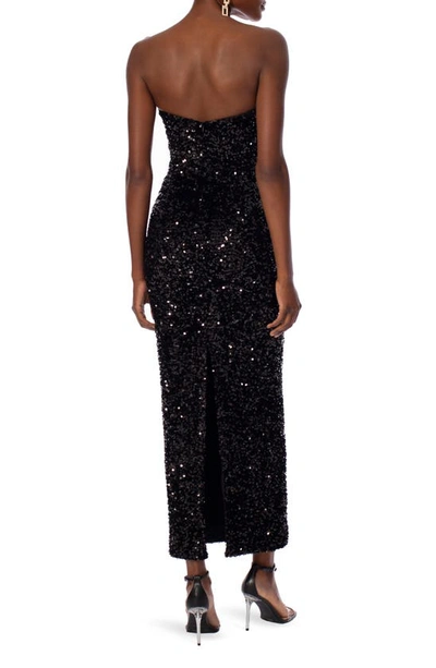 Helsi Leslie Sequin Strapless Gown In Black