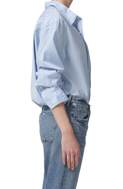 Citizen Of Humanity Shay Stripe Cotton Button-up Shirt In Skyway Stripe