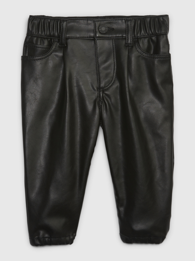 Shop Gap Baby Vegan Leather Bubble Pants In Black