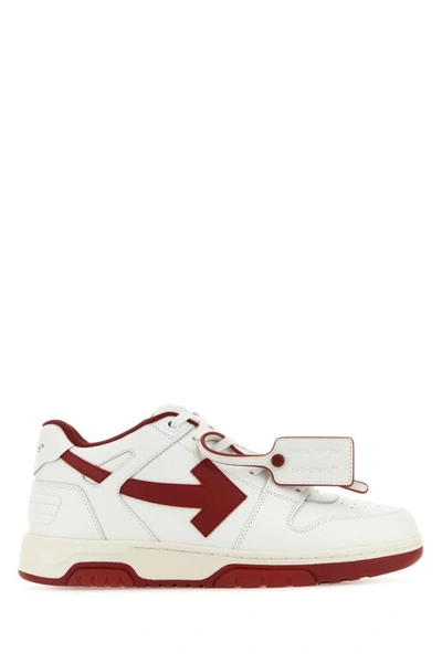 Shop Off-white Off White Woman White Leather Out Of Office Sneakers