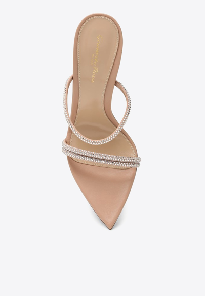 Shop Gianvito Rossi Cannes 110 Crystal-embellished Sandals In Nude