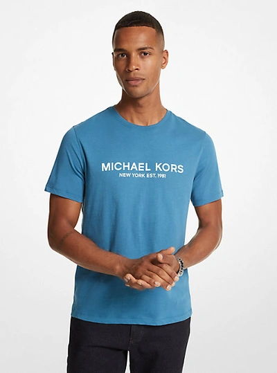 Shop Michael Kors Logo Cotton T-shirt In Blue