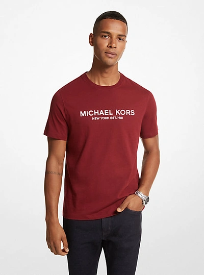 Shop Michael Kors Logo Cotton T-shirt In Red