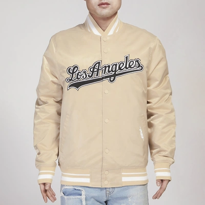 Shop Pro Standard Mens Los Angeles Dodgers  Dodgers Animal Satin Jacket In Sandstone/sandstone