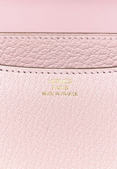 Hermes Constance 18 In Mauve Pale Chevre Mysore Leather With Rose Gold  Hardware