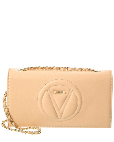 Shop Valentino By Mario Valentino Leather Shoulder Bag In Beige