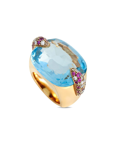 Shop Pomellato Pin Up 18k Sapphire & Topaz Cocktail Ring (authentic )