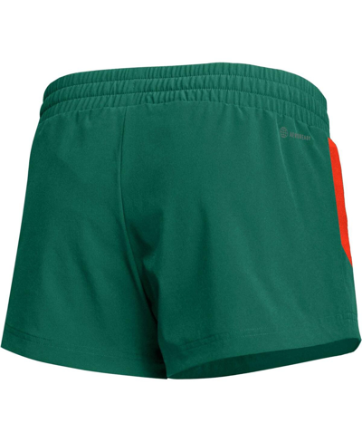 Adidas Originals Women's Adidas Green Miami Hurricanes 2023 Sideline Performance Shorts In Green