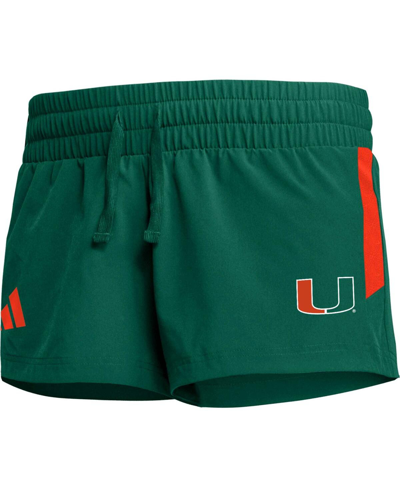 Adidas Originals Women's Adidas Green Miami Hurricanes 2023 Sideline Performance Shorts In Green