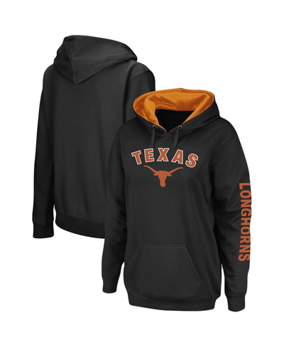 Colosseum Women's  Black Texas Longhorns Loud And Proud Pullover Hoodie In Black