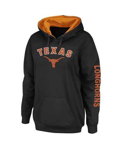 Colosseum Women's  Black Texas Longhorns Loud And Proud Pullover Hoodie In Black