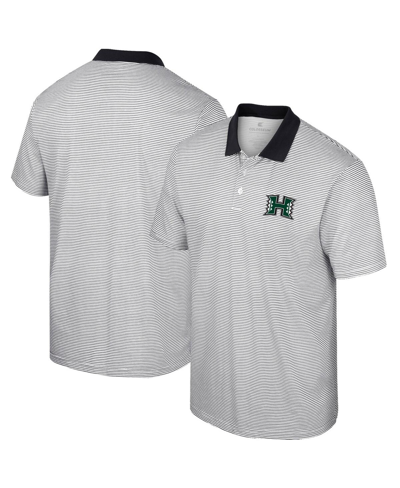 Colosseum Men's  White Hawaii Athletics Print Stripe Polo Shirt In White