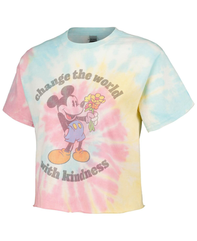 Shop Mad Engine Men's And Women's  Mickey Mouse Blue Kindness Cropped T-shirt