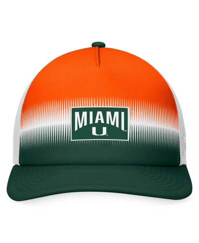Shop Top Of The World Men's  Green, Orange Miami Hurricanes Daybreak Foam Trucker Adjustable Hat In Green,orange