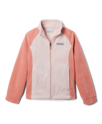 Shop Columbia Big Girls Benton Springs Fleece Jacket In Faded Peach,dusty Pink
