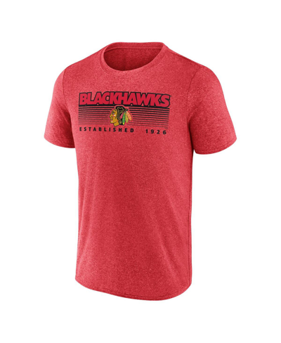 Fanatics Men's  Heathered Red Chicago Blackhawks Prodigy Performance T-shirt In Heathered Red