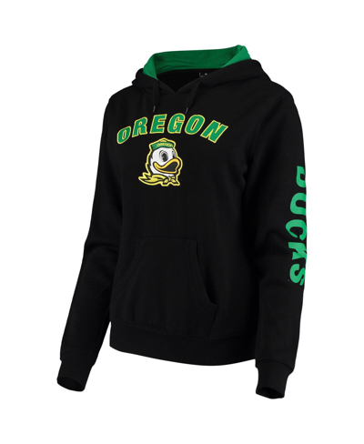 Colosseum Women's  Black Oregon Ducks Loud And Proud Pullover Hoodie In Black