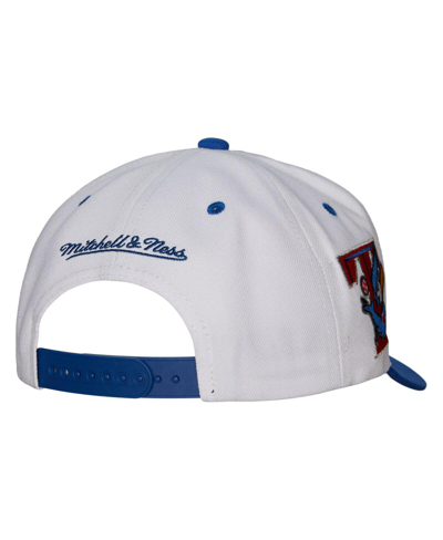 Mitchell & Ness Men's  White Distressed Toronto Blue Jays Cooperstown Collection Pro Crown Snapback H In White