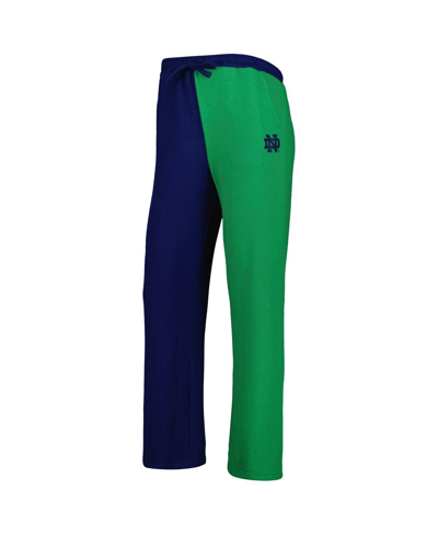 Zoozatz Women's  Navy, Green Notre Dame Fighting Irish Colorblock Cozy Tri-blend Lounge Pants In Navy,green