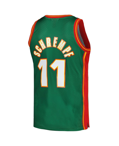 Shop Mitchell & Ness Men's  Detlef Schrempf Green Seattle Supersonics Hardwood Classics Retro Name And Num