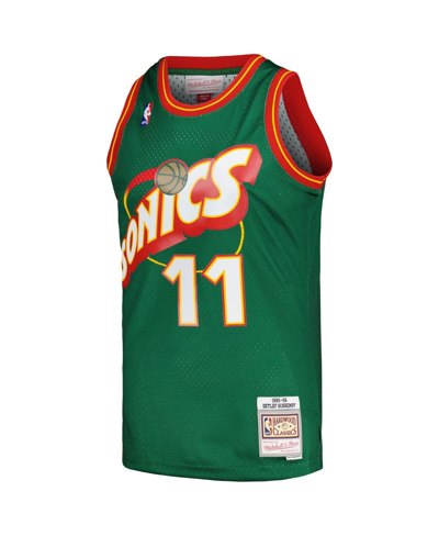 Shop Mitchell & Ness Men's  Detlef Schrempf Green Seattle Supersonics Hardwood Classics Retro Name And Num