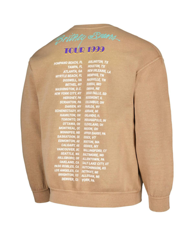 Philcos Men's Tan Distressed Britney Spears Tour Washed Pullover Sweatshirt In Tan
