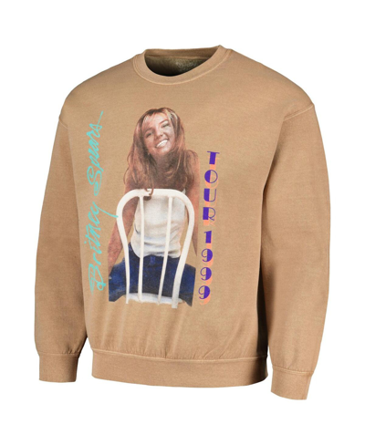 Philcos Men's Tan Distressed Britney Spears Tour Washed Pullover Sweatshirt In Tan
