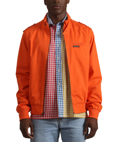 Shop Members Only Men's Classic Iconic Racer Jacket (slim Fit) In Orange