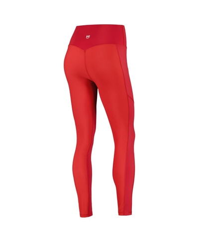 Kadyluxe Red Wisconsin Badgers 7/8 Mixed Media Pocket Ileggings In Red