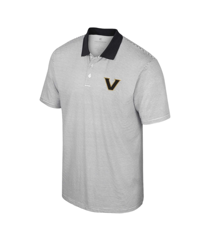 Shop Colosseum Men's  White Vanderbilt Commodores Print Stripe Polo Shirt