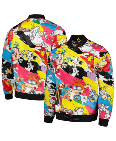 Shop Freeze Max Men's  Nickelodeonâ Retro Graphic Satin Full-snap Jacket In Pink