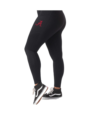 Shop Kadyluxe Women's  Black Alabama Crimson Tide 7/8 Mixed Media Pocket Ileggings