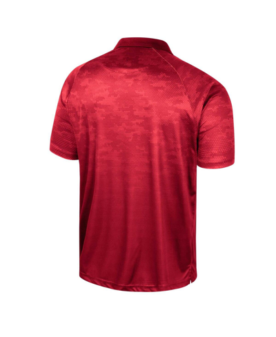 Shop Colosseum Men's  Red Utah Utes Honeycomb Raglan Polo Shirt