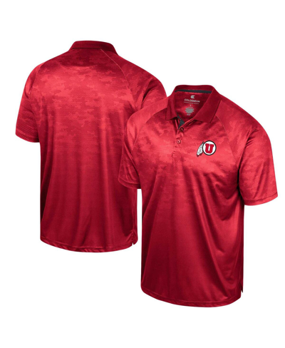 Colosseum Men's  Red Utah Utes Honeycomb Raglan Polo Shirt In Red
