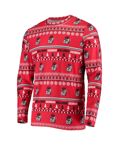 Concepts Sport Red Georgia Bulldogs Ugly Sweater Knit Long Sleeve Top And Pant Set In Red