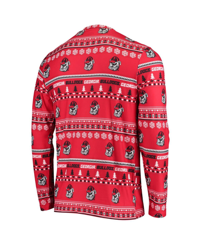Concepts Sport Red Georgia Bulldogs Ugly Sweater Knit Long Sleeve Top And Pant Set In Red