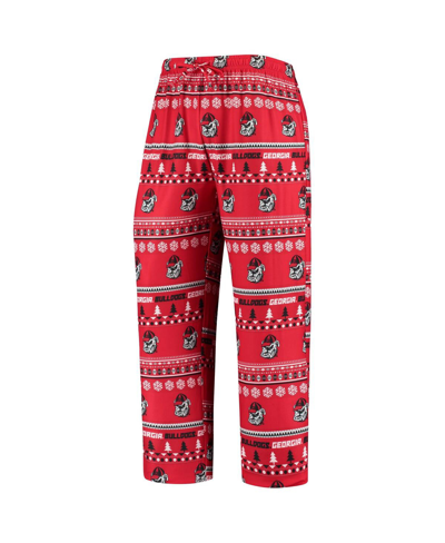 Shop Concepts Sport Men's  Red Georgia Bulldogs Ugly Sweater Knit Long Sleeve Top And Pant Set