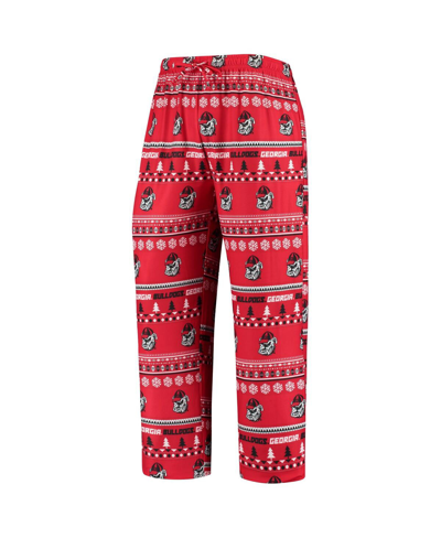 Concepts Sport Red Georgia Bulldogs Ugly Sweater Knit Long Sleeve Top And Pant Set In Red