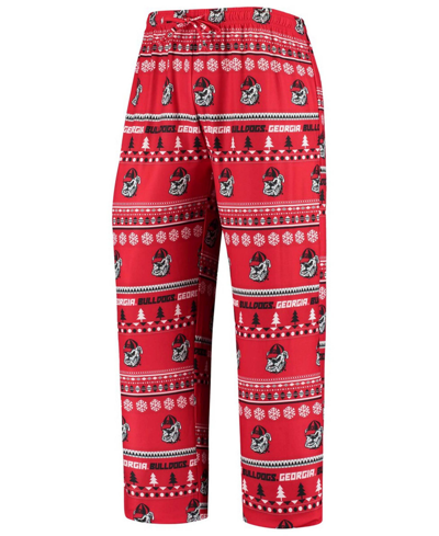 Concepts Sport Red Georgia Bulldogs Ugly Sweater Knit Long Sleeve Top And Pant Set In Red