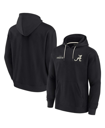 Fanatics Signature Men's And Women's  Black Alabama Crimson Tide Super Soft Fleece Pullover Hoodie In Black