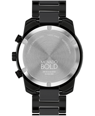 Shop Movado Men's Bold Verso Swiss Quartz Chrono Black Ceramic Watch 44mm
