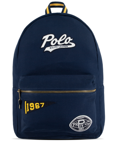 Shop Polo Ralph Lauren Polo Ralph Boys Lauren Varsity Backpack In Newport Navy