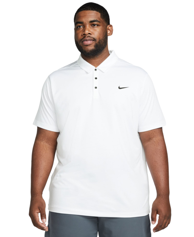 Shop Nike Men's Dri-fit Football Polo In White,black