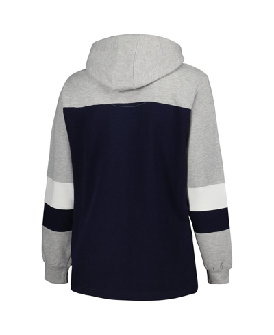 Shop Profile Women's Navy Penn State Nittany Lions Plus Size Color-block Pullover Hoodie