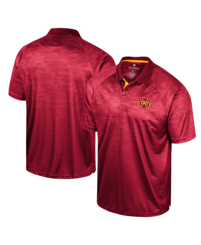 Shop Colosseum Men's  Cardinal Iowa State Cyclones Honeycomb Raglan Polo Shirt