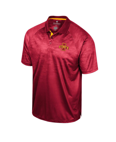 Shop Colosseum Men's  Cardinal Iowa State Cyclones Honeycomb Raglan Polo Shirt