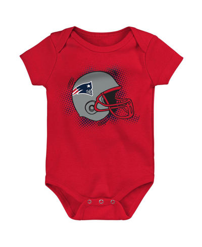 Shop Outerstuff Infant Boys And Girls Navy, Red, Heathered Gray New England Patriots 3-pack Game On Bodysuit Set In Navy,red,heathered Gray
