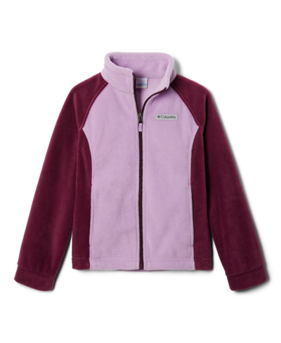 Shop Columbia Big Girls Benton Springs Fleece Jacket In Marionberry,gumdrop