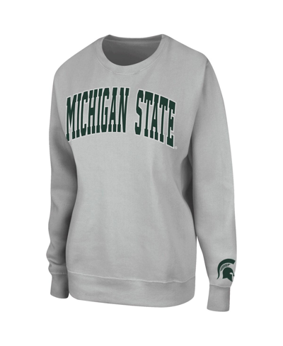 Colosseum Gray Michigan State Spartans Campanile Pullover Sweatshirt In Gray